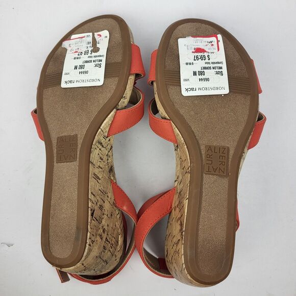 Naturalizer Womens Areda-Flower tangerine Wedge Sandals 8 M - Picture 11 of 12